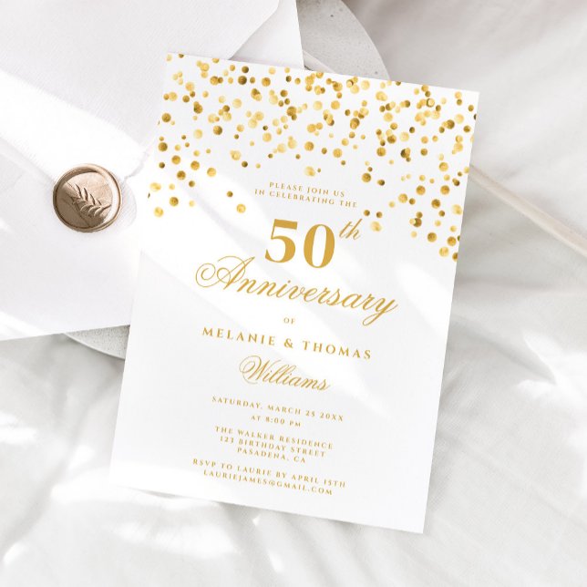 Elegant Calligraphy 50th Wedding Anniversary Invitation (Creator Uploaded)