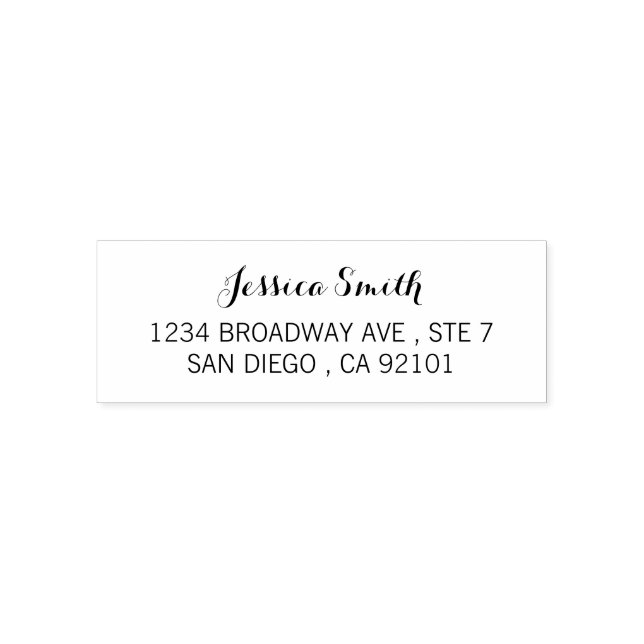 Elegant Calligraphy Address Self Inking Stamp (Design)