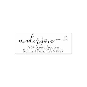Elegant calligraphy Address Stamp With Script Font