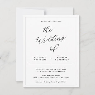 Elegant Calligraphy All in One Wedding Invitation