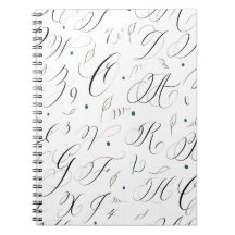 Elegant Calligraphy Alphabet Spiral Note Book