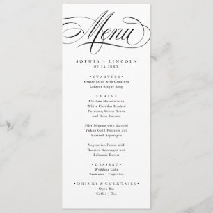 Elegant Calligraphy American Style Handwriting Menu