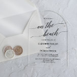 Elegant Calligraphy Arch Modern Boho Beach Wedding Acrylic Invitations<br><div class="desc">These elegant calligraphy arch modern boho beach wedding acrylic invitations are perfect for a chic wedding. The neutral design features a minimalist acrylic card decorated with romantic and whimsical typography.</div>
