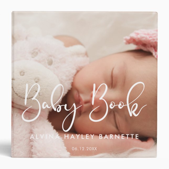 Elegant calligraphy Baby Book photo Binder (Front)