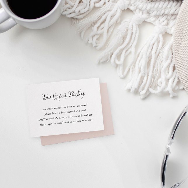Elegant Calligraphy Baby Shower Book Request Enclosure Card (Creator Uploaded)