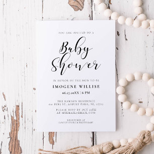 Elegant calligraphy Baby shower Invitation