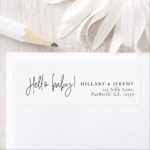 Elegant Calligraphy Baby Shower Return Address