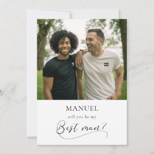 Elegant calligraphy Best man proposal card
