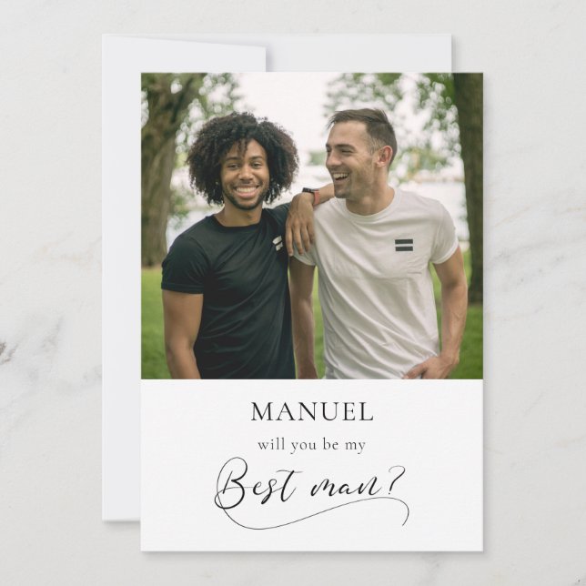 Elegant calligraphy Best man proposal card (Front)