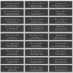 Elegant Calligraphy Black and White Wedding Guest<br><div class="desc">A modern and elegant wedding guest labels in black and white colour scheme. Personalize all 27 guest's names and addresses.</div>