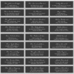 Elegant Calligraphy Black and White Wedding Guest<br><div class="desc">A modern and elegant wedding guest labels in black and white colour scheme. Personalize all 27 guest's names and addresses.</div>