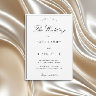 Elegant Calligraphy Black and White Wedding Invitation