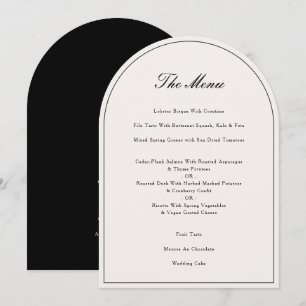 Elegant Calligraphy Black Wedding Dinner Menu Card