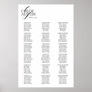 Elegant Calligraphy BlackWedding Seating Chart