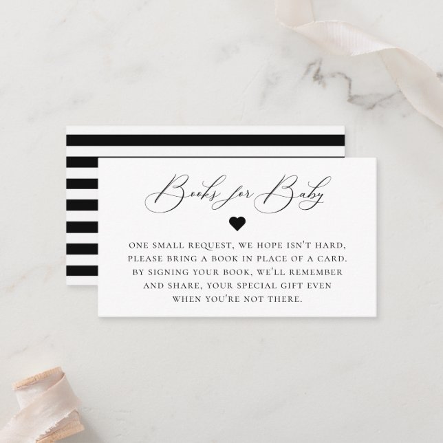 Elegant Calligraphy Book Request Enclosure Card (Front/Back In Situ)