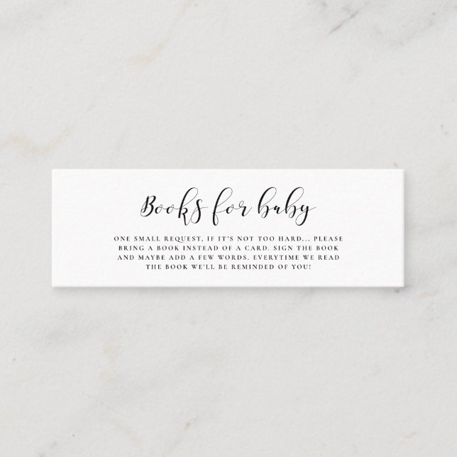 Elegant calligraphy Books for baby request card (Front)