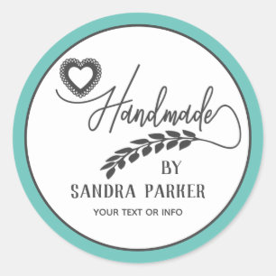 Elegant Calligraphy branch handmade Classic Round Sticker