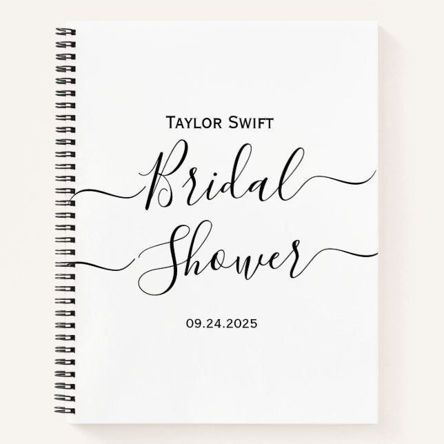 Elegant Calligraphy Bridal Gift Notebook (Front)