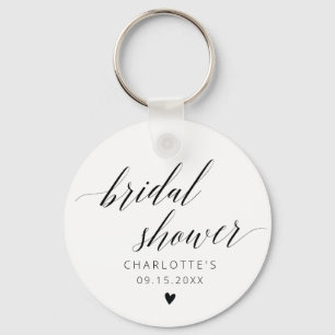 Elegant Calligraphy Bridal Shower Favours Keychain