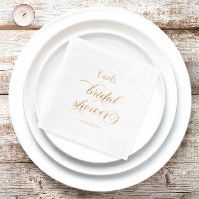 Elegant Calligraphy Bridal Shower Foil Napkins (Insitu)