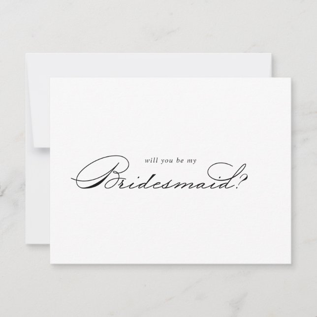 Elegant Calligraphy Bridesmaid Proposal Note Card (Front)