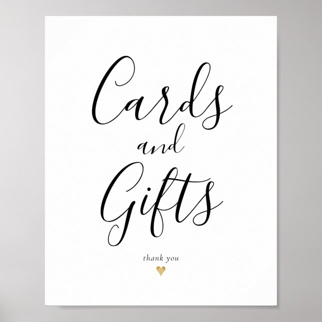 Elegant Calligraphy Cards and Gifts Sign (Front)