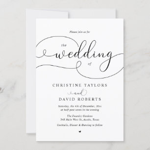 Elegant Calligraphy, Casual Wedding Invitation
