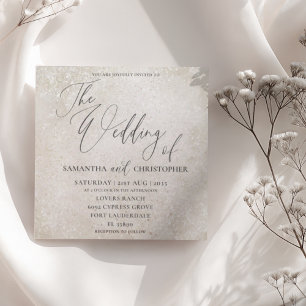 Elegant Calligraphy Champagne Gold Wedding Invitation