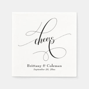 Elegant Calligraphy Cheers Festive Wedding Napkin
