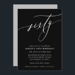 ELEGANT Calligraphy chic 60th birthday black white Invitation<br><div class="desc">by kat massard / WWW.SIMPLYSWEETPAPERIE.COM
Love the design,  but would like to see some changes - another colour scheme,  product,  add a photo or adapted for a different occasion - no worries simply contact me,  kat@simplysweetPAPERIE.com I am happy to help!</div>