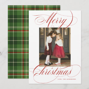 Elegant Calligraphy Christmas Photo Card