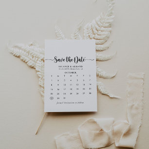 Elegant Calligraphy Classic Save the Date Calendar