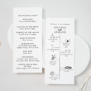 Elegant Calligraphy Classic Timeline Wedding  Program