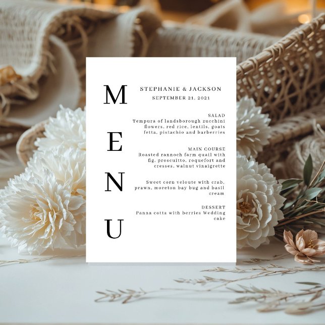 Elegant Calligraphy Classic Wedding Bar Menu Pedestal Sign (Creator Uploaded)