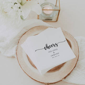Elegant Calligraphy Classic Wedding Cheers Napkins