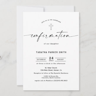 Elegant Calligraphy Confirmation Invitation