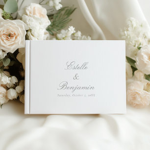 Elegant Calligraphy Couples Wedding Guest Book