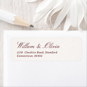 Elegant Calligraphy Cream and Burgundy Wedding