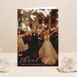 Elegant Calligraphy Custom Wedding Photo Thank You Card<br><div class="desc">Say thank you in style with these elegant and very trendy wedding photo thank you cards. The design is easy to personalize with your own photo and wording and your family and friends will be thrilled when they receive these fabulous thank yous.</div>