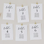 Elegant calligraphy design seating chart cards<br><div class="desc">An elegant design collection,  ideal for a chic and modern wedding. Fully customizable text colours.</div>