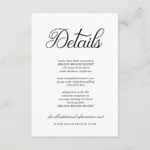 Elegant Calligraphy ⎥ Details Enclosure Card