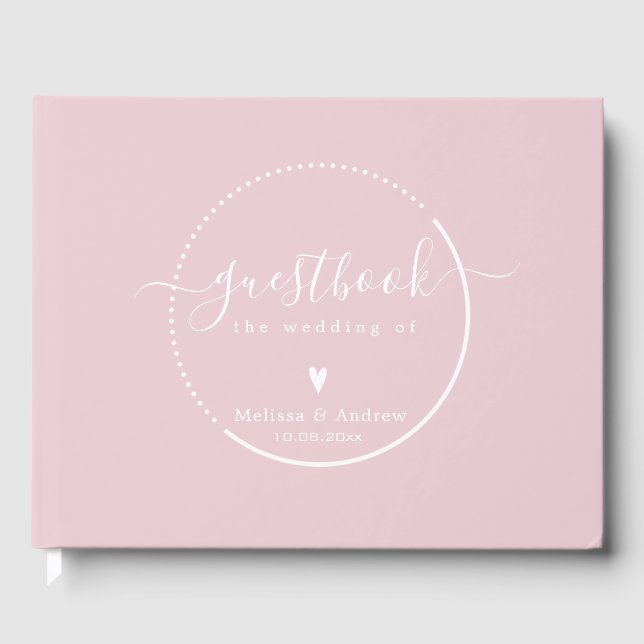 Elegant Calligraphy - Dusty Pink Wedding Guest Book (Front)