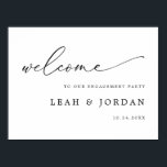 Elegant Calligraphy Engagement Party Welcome Poster<br><div class="desc">Step into elegance with our Elegant Calligraphy Engagement Party Welcome Poster (Edit). Crafted with finesse and charm, this customizable masterpiece seamlessly blends sophistication with the artistry of calligraphy. Set the perfect tone for your celebration as guests are greeted with a touch of refined grace. Personalize effortlessly and elevate your event...</div>