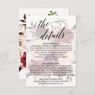 Elegant Calligraphy   Faded Floral Details Card