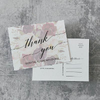 Elegant Calligraphy | Faded Floral Thank You