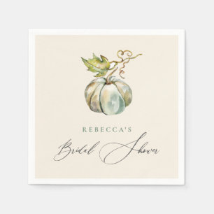 Elegant Calligraphy Fall Pumpkin Bridal Shower Napkin