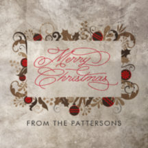    Elegant Calligraphy Family Name Merry Christmas