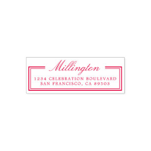 Elegant Calligraphy Family Name Return Address Self-inking Stamp