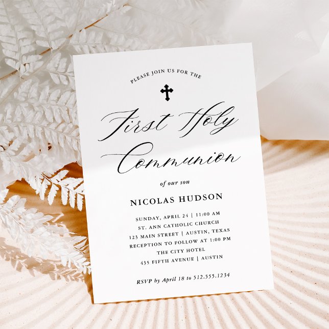 Elegant Calligraphy | First Holy Communion Invitation (Creator Uploaded)