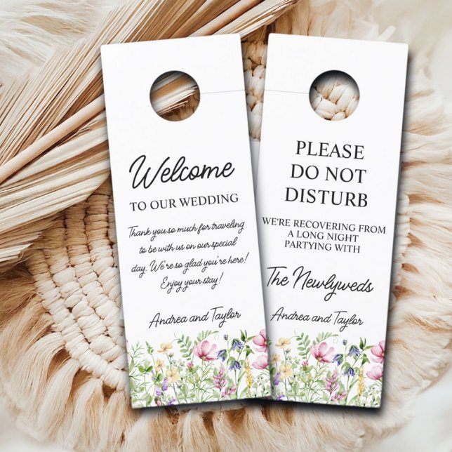 Elegant Calligraphy Floral Wedding Guest Door Hanger (Creator Uploaded)